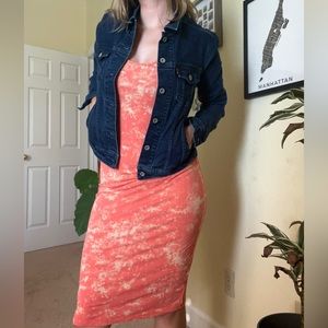 Coral Tie Dye Midi Dress